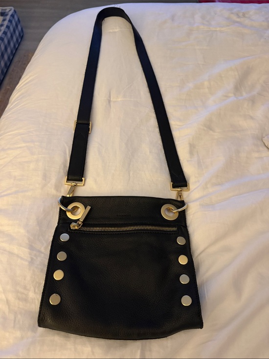 Hammitt Handbags - Hammitt Black Leather Crossbody with Gold Hardware